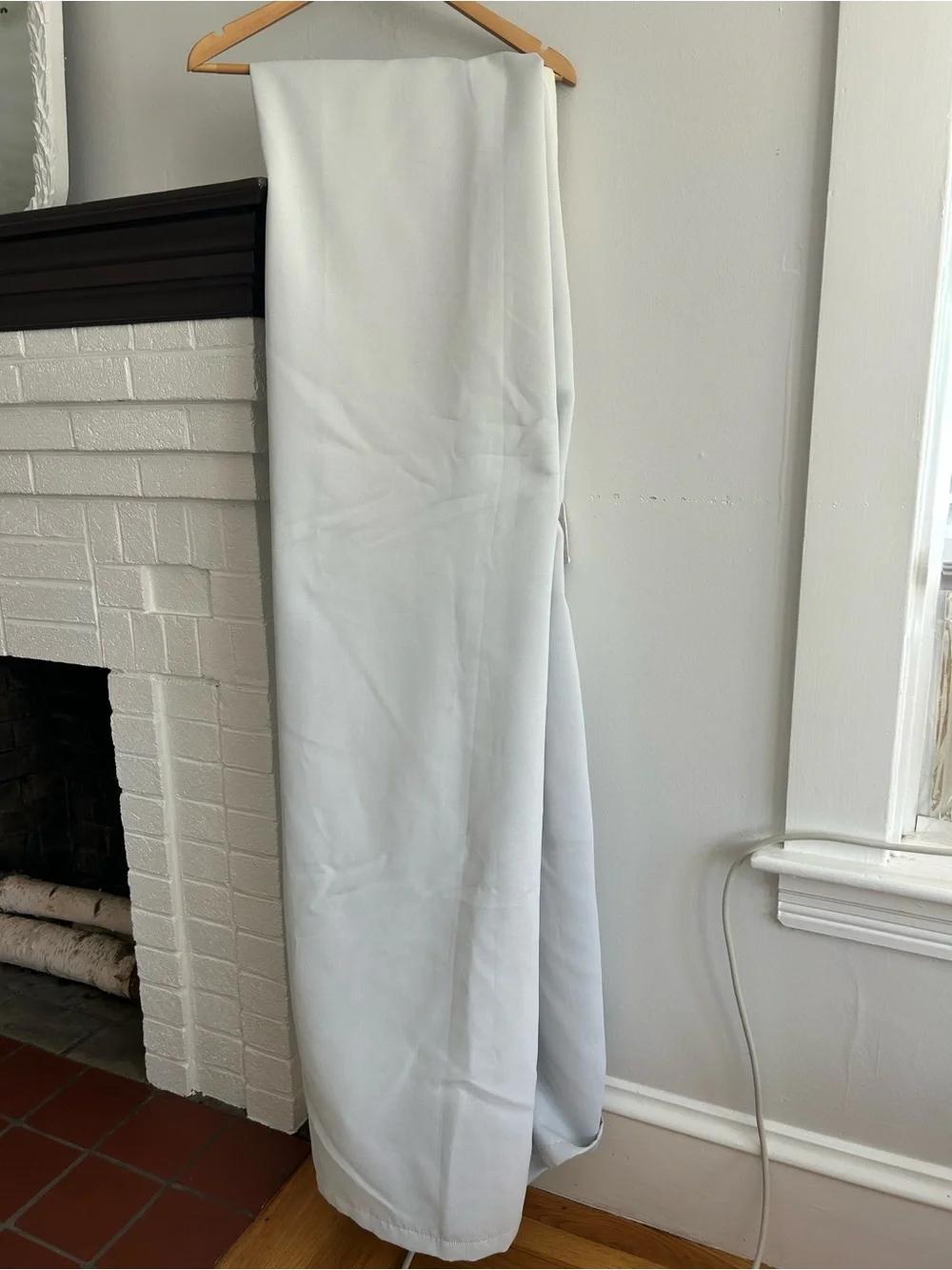 Pottery Barn Linen Blend Creamy White and Gray Striped Curtains (2) 50X80